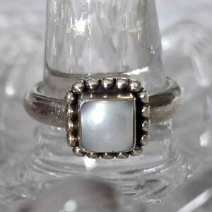 Silver Pearl Ring Size 5.5.